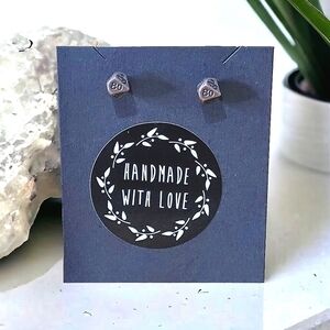 Handcrafted Gamer Style D100 Metal Dice Earrings